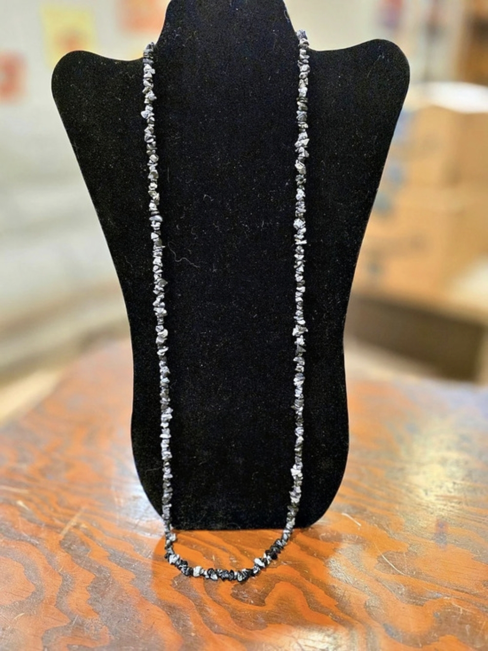 Black And Grey Chip Necklace